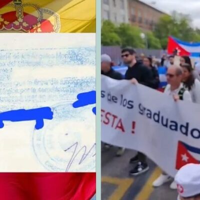 manifestacion-de-cubanos-en-espana:-denuncian-paralizacion-del-reconocimiento-de-sus-titulos