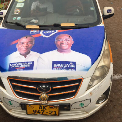 taxi-drivers-in-bekwai-constituency-declare-full-support-for-lawyer-ralph,-dr-bawumia-by-rebranding-their-cars