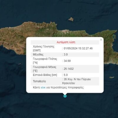 Σεισμός-3-Ρίχτερ-ανοιχτά-της-Κρήτης