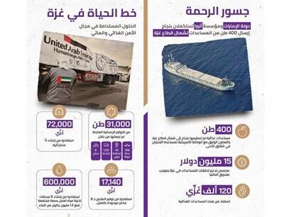 الإمارات-تعلن-إيصال-400-طن-من-المساعدات-الغذائية-لسكان-غزة