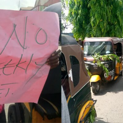 umuahia-tricycle-operators-protest-weekly-ticketing,-petrol-price-increase