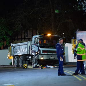 construction-truck-rolls-down-hill-in-remuera,-hits-worker