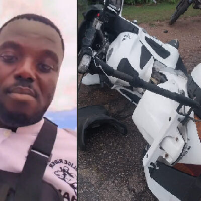 gory-images-as-ex-president-kufuor’s-police-dispatch-rider-crashes-to-death