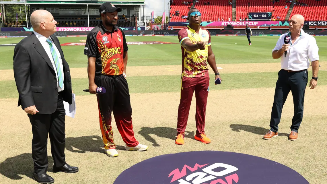 west-indies-wins-toss,-elects-to-field-against-png-in-t20-world-cup