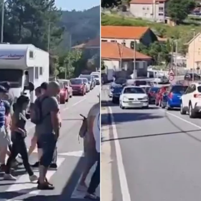 la-protesta-de-residentes-de-un-pueblo-gallego-contra-los-turistas-que-se-ha-hecho-viral-en-europa:-cruzan-un-paso-de-cebra-continuamente-para-parar-el-trafico