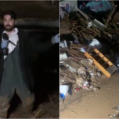 indignacion-en-espana:-reportero-se-lanzo-al-barro-para-hacer-despacho-en-vivo-tras-inundaciones